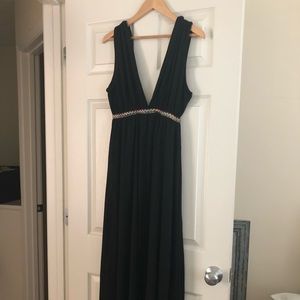 Zara Black Maxi Deep V/Plunge Neckline